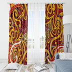 Aotearoa Waikato Tainui Window Curtain Maori Tribal Pattern Koru Motif