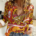 Custom Aotearoa Waikato Tainui Women Casual Shirt Maori Tribal Pattern Koru Motif