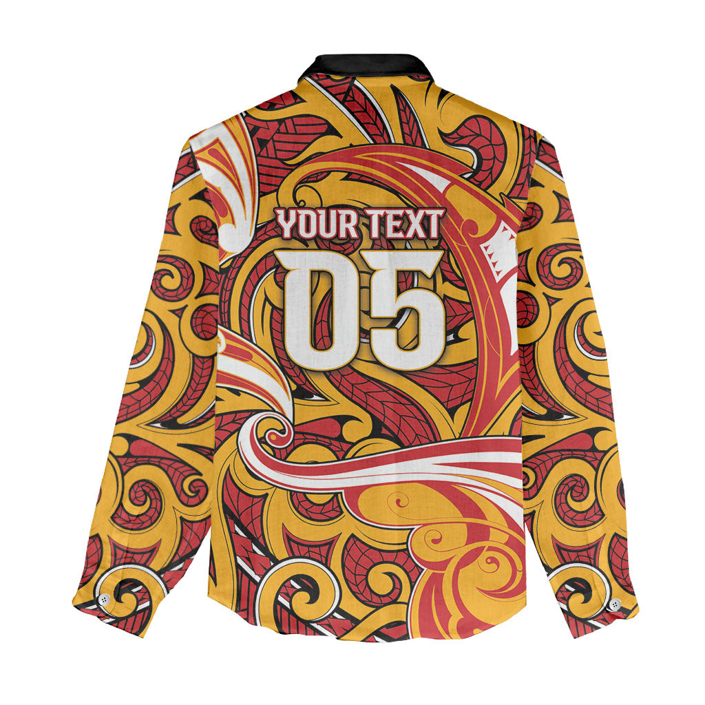 Custom Aotearoa Waikato Tainui Women Casual Shirt Maori Tribal Pattern Koru Motif