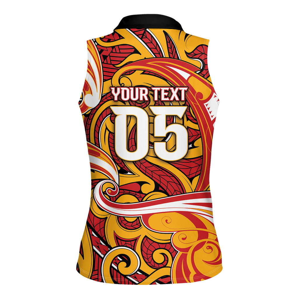 Custom Aotearoa Waikato Tainui Women Sleeveless Polo Shirt Maori Tribal Pattern Koru Motif