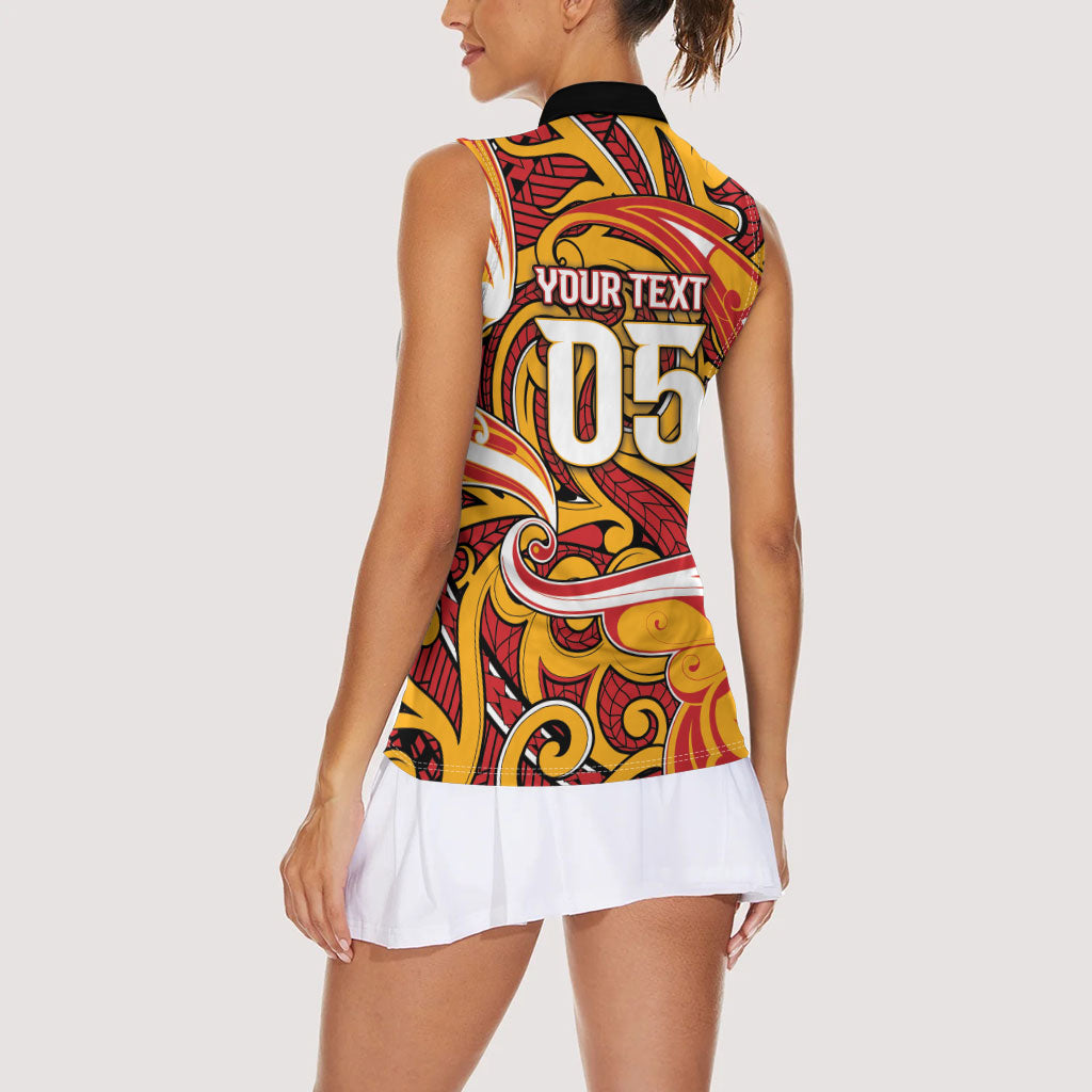 Custom Aotearoa Waikato Tainui Women Sleeveless Polo Shirt Maori Tribal Pattern Koru Motif