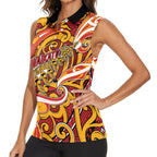 Custom Aotearoa Waikato Tainui Women Sleeveless Polo Shirt Maori Tribal Pattern Koru Motif