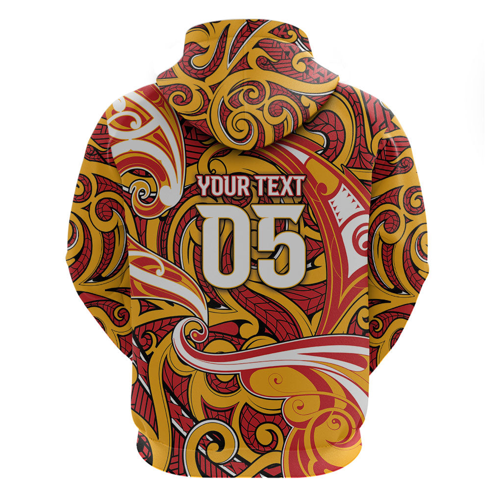 Custom Aotearoa Waikato Tainui Zip Hoodie Maori Tribal Pattern Koru Motif