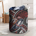 Aotearoa Christmas Laundry Basket Santa Riding Humpback Whale Maori Koru