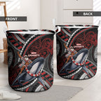 Aotearoa Christmas Laundry Basket Santa Riding Humpback Whale Maori Koru
