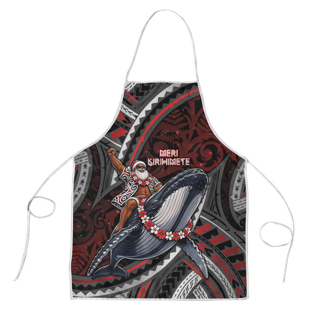 Aotearoa Christmas Apron Santa Riding Humpback Whale Maori Koru