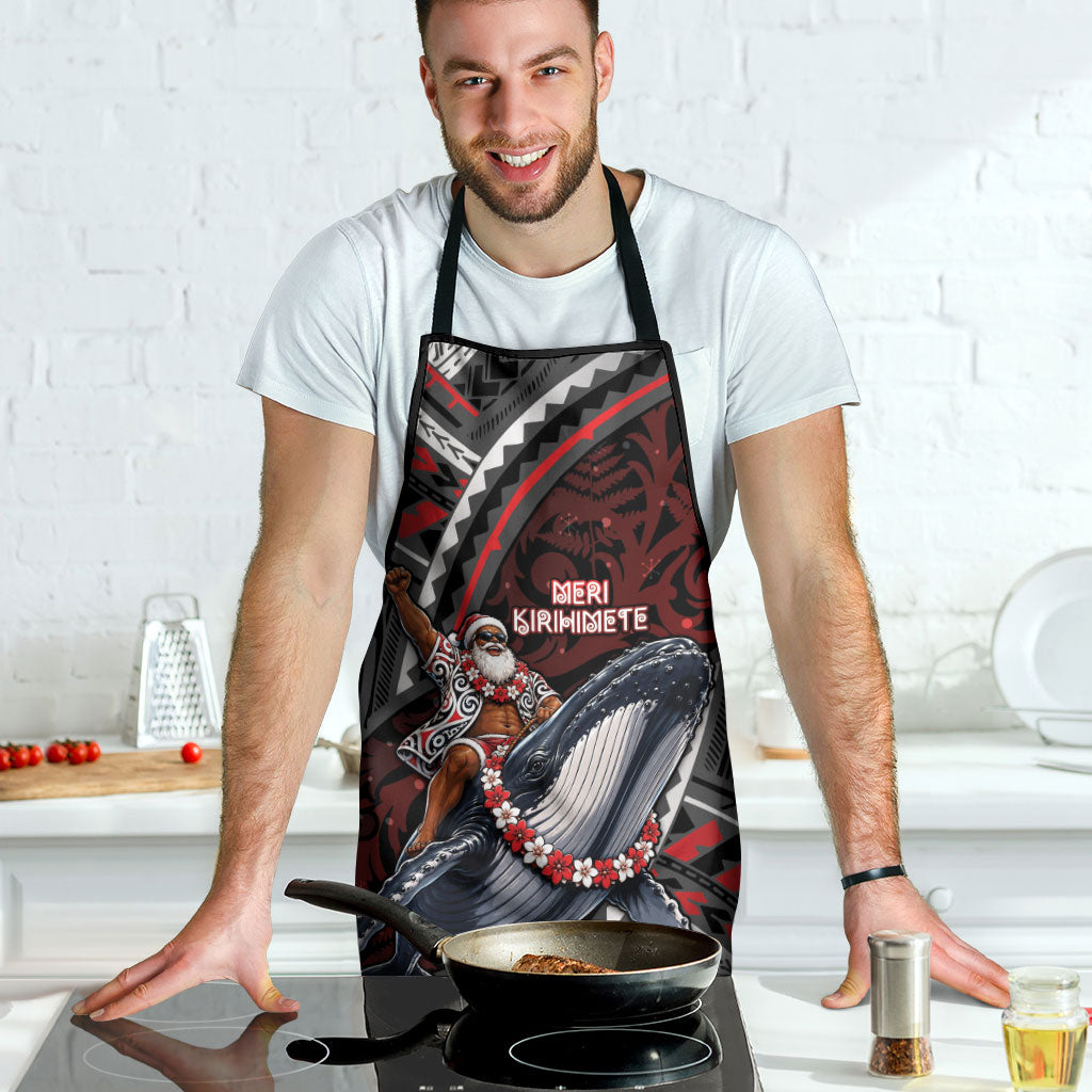 Aotearoa Christmas Apron Santa Riding Humpback Whale Maori Koru