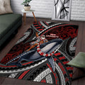 Aotearoa Christmas Area Rug Santa Riding Humpback Whale Maori Koru