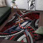 Aotearoa Christmas Area Rug Santa Riding Humpback Whale Maori Koru