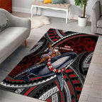 Aotearoa Christmas Area Rug Santa Riding Humpback Whale Maori Koru