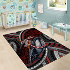 Aotearoa Christmas Area Rug Santa Riding Humpback Whale Maori Koru