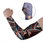 Aotearoa Christmas Arm Sleeves Santa Riding Humpback Whale Maori Koru