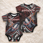 Aotearoa Christmas Baby Onesie Santa Riding Humpback Whale Maori Koru
