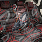 Aotearoa Christmas Back Car Seat Cover Santa Riding Humpback Whale Maori Koru