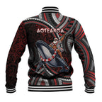 Aotearoa Christmas Baseball Jacket Santa Riding Humpback Whale Maori Koru