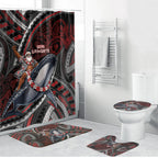 Aotearoa Christmas Bathroom Set Santa Riding Humpback Whale Maori Koru