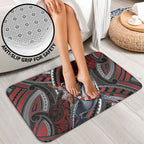 Aotearoa Christmas Bathroom Set Santa Riding Humpback Whale Maori Koru