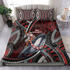 Aotearoa Christmas Bedding Set Santa Riding Humpback Whale Maori Koru