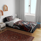 Aotearoa Christmas Bedding Set Santa Riding Humpback Whale Maori Koru