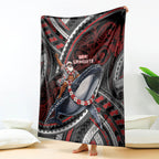Aotearoa Christmas Blanket Santa Riding Humpback Whale Maori Koru