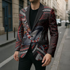 Aotearoa Christmas Blazer Santa Riding Humpback Whale Maori Koru