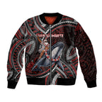 Aotearoa Christmas Bomber Jacket Santa Riding Humpback Whale Maori Koru