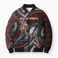 Aotearoa Christmas Bomber Puffer Jacket Santa Riding Humpback Whale Maori Koru