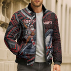 Aotearoa Christmas Bomber Puffer Jacket Santa Riding Humpback Whale Maori Koru