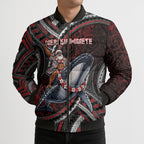 Aotearoa Christmas Bomber Puffer Jacket Santa Riding Humpback Whale Maori Koru