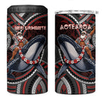 Aotearoa Christmas 4 in 1 Can Cooler Tumbler Santa Riding Humpback Whale Maori Koru