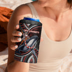 Aotearoa Christmas 4 in 1 Can Cooler Tumbler Santa Riding Humpback Whale Maori Koru