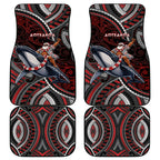 Aotearoa Christmas Car Mats Santa Riding Humpback Whale Maori Koru