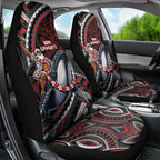 Aotearoa Christmas Car Seat Cover Santa Riding Humpback Whale Maori Koru