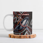 Aotearoa Christmas Ceramic Mug Santa Riding Humpback Whale Maori Koru