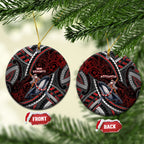 Aotearoa Christmas Ceramic Ornament Santa Riding Humpback Whale Maori Koru