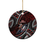 Aotearoa Christmas Ceramic Ornament Santa Riding Humpback Whale Maori Koru