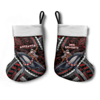 Aotearoa Christmas Stocking Santa Riding Humpback Whale Maori Koru