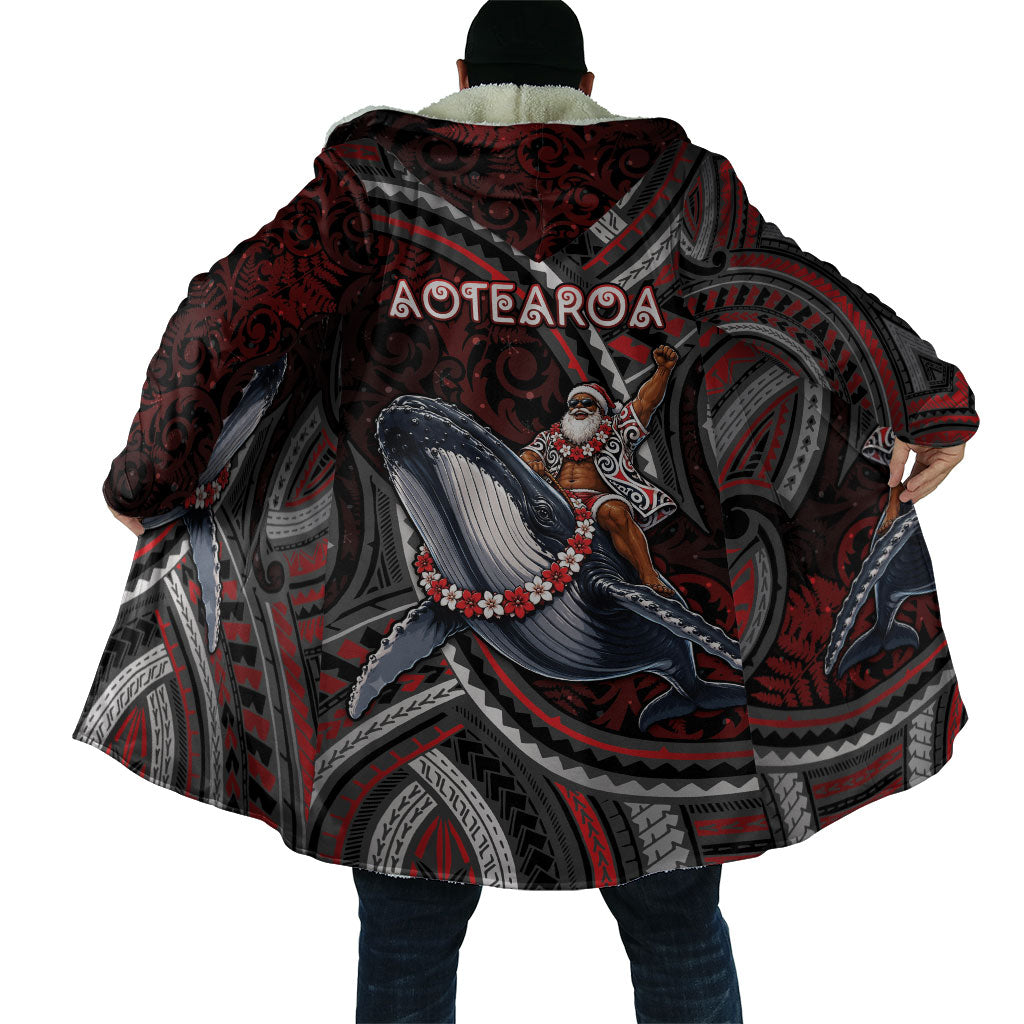 Aotearoa Christmas Cloak Santa Riding Humpback Whale Maori Koru