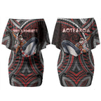 Aotearoa Christmas Couples Matching Off Shoulder Short Dress and Long Sleeve Button Shirt Santa Riding Humpback Whale Maori Koru