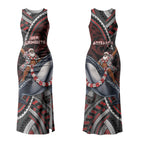Aotearoa Christmas Couples Matching Tank Maxi Dress and Hawaiian Shirt Santa Riding Humpback Whale Maori Koru