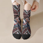 Aotearoa Christmas Crew Socks Santa Riding Humpback Whale Maori Koru