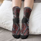 Aotearoa Christmas Crew Socks Santa Riding Humpback Whale Maori Koru