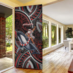 Aotearoa Christmas Door Cover Santa Riding Humpback Whale Maori Koru