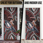 Aotearoa Christmas Door Cover Santa Riding Humpback Whale Maori Koru