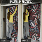Aotearoa Christmas Door Cover Santa Riding Humpback Whale Maori Koru
