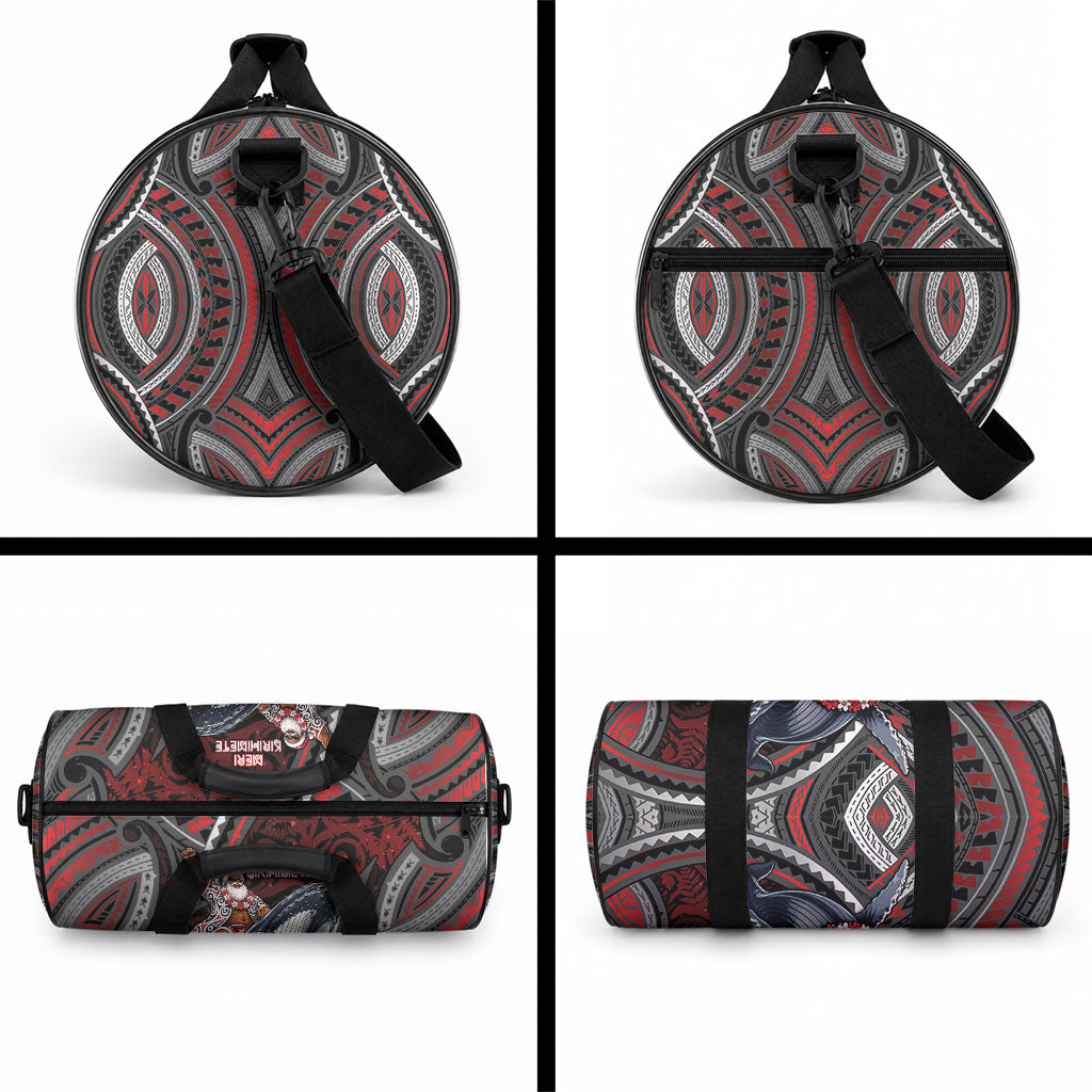 Aotearoa Christmas Duffle Bag Santa Riding Humpback Whale Maori Koru