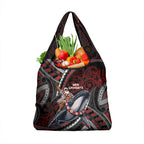 Aotearoa Christmas Grocery Bag Santa Riding Humpback Whale Maori Koru