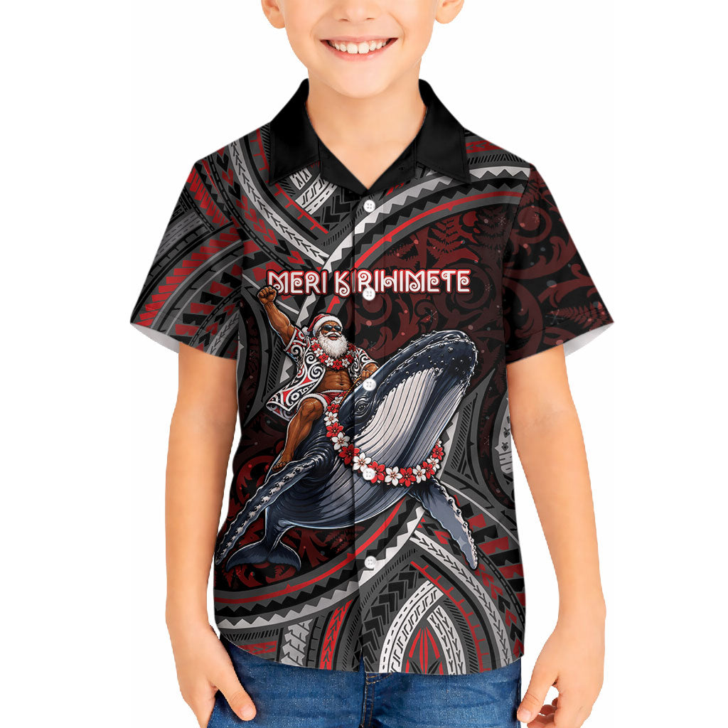 Aotearoa Christmas Hawaiian Shirt Santa Riding Humpback Whale Maori Koru