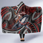Aotearoa Christmas Hooded Blanket Santa Riding Humpback Whale Maori Koru