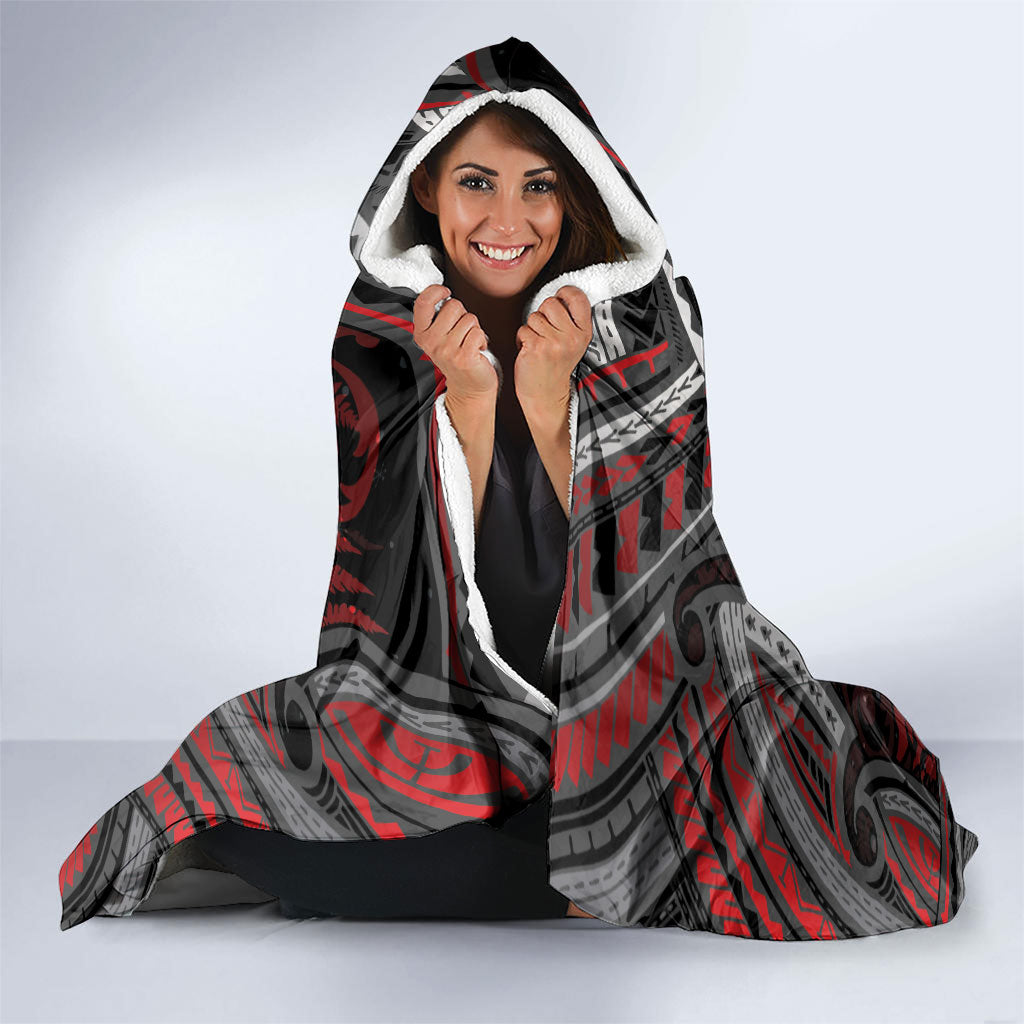 Aotearoa Christmas Hooded Blanket Santa Riding Humpback Whale Maori Koru